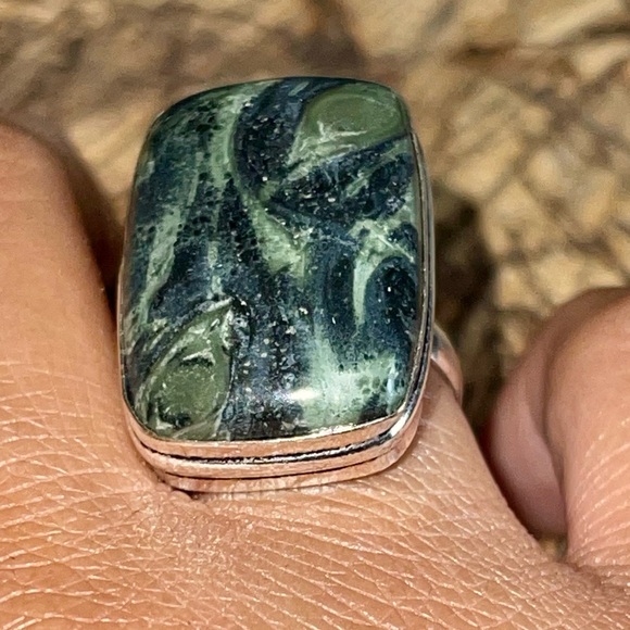 Crocodile Kambaba Jasper Ring Size 9 1/4 “Peace & Tranquility Stone” - Picture 8 of 8